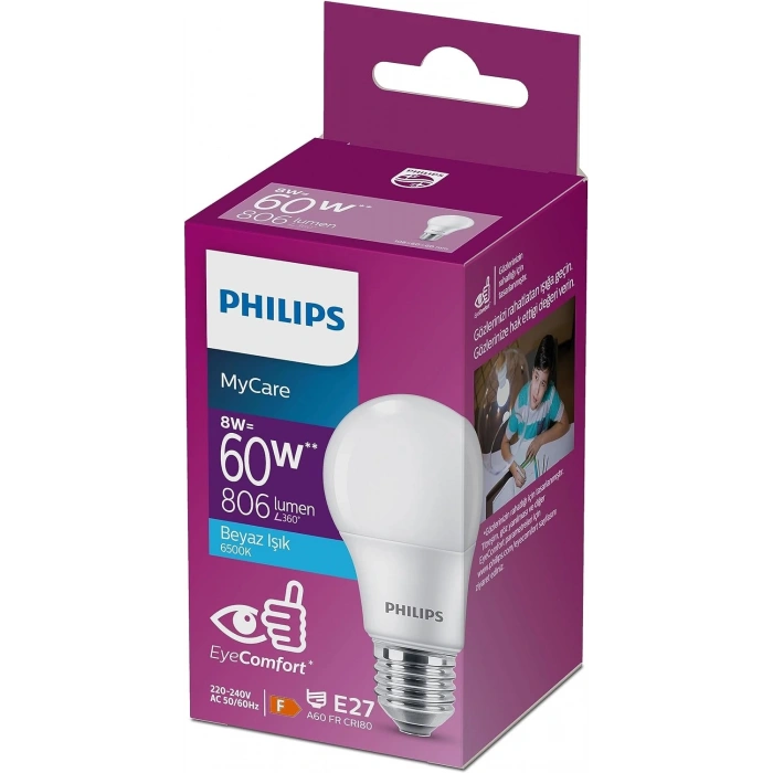 Philips Led Ampul 60Watt Beyaz Işık 6500k