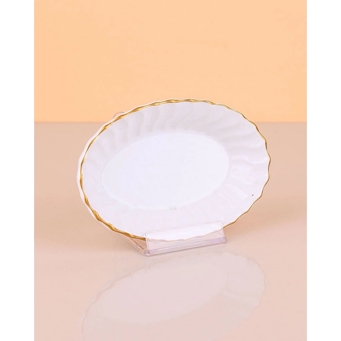 Porselen Altın Yaldızlı İstridye Çerezlik Reçellik Lokumluk Sosluk 1 Adet