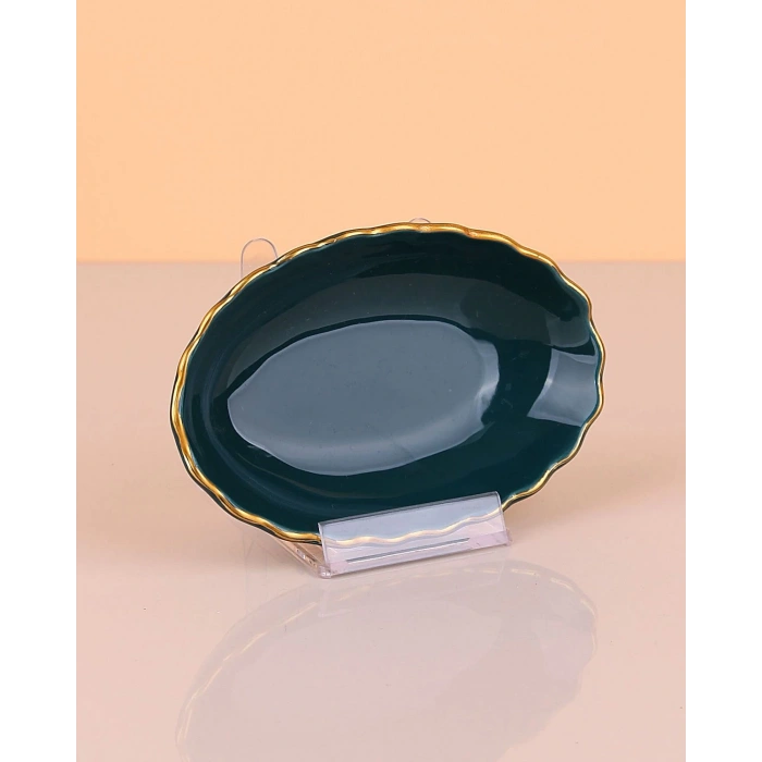 Porselen Altın Yaldızlı İstridye Çerezlik Reçellik Lokumluk Sosluk 1 Adet