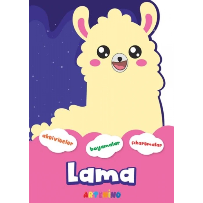 Şekilli Hayvanlar Serisi - Lama Aktivite Boyama Çıkartma Kitabı