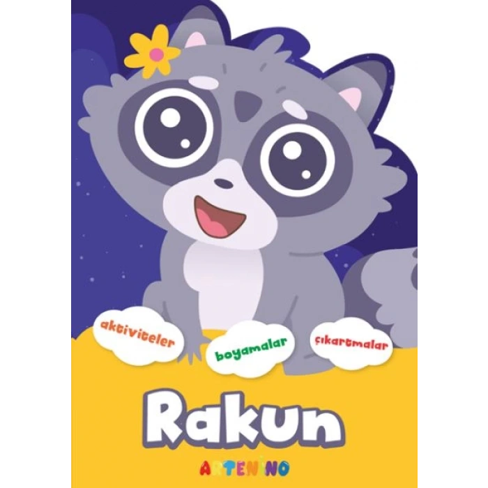Şekilli Hayvanlar Serisi - Rakun Aktivite Boyama Çıkartma Kitabı