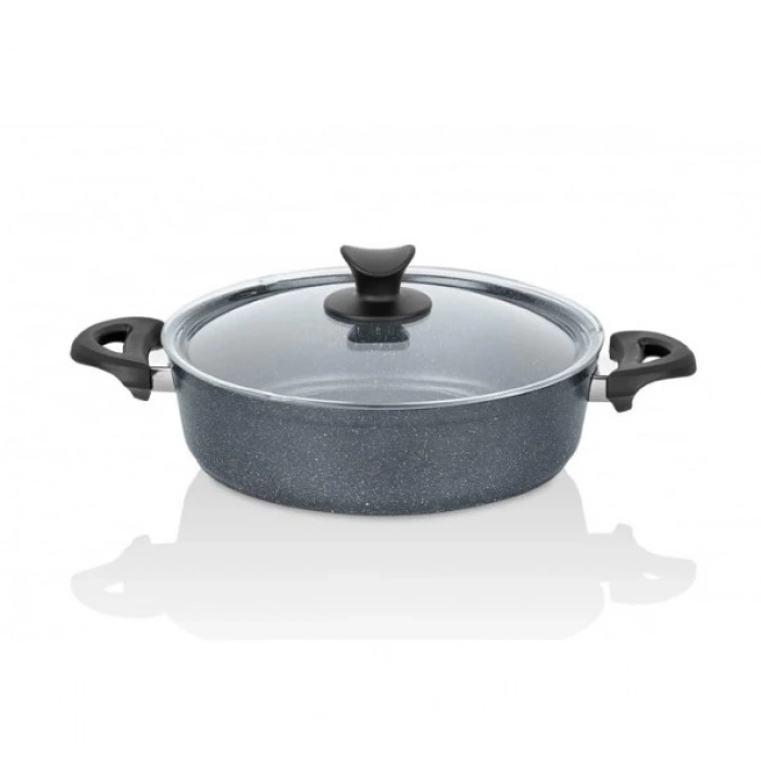 Taç Master Cook Granit Basık Tencere 24 Cm Uzay Grisi