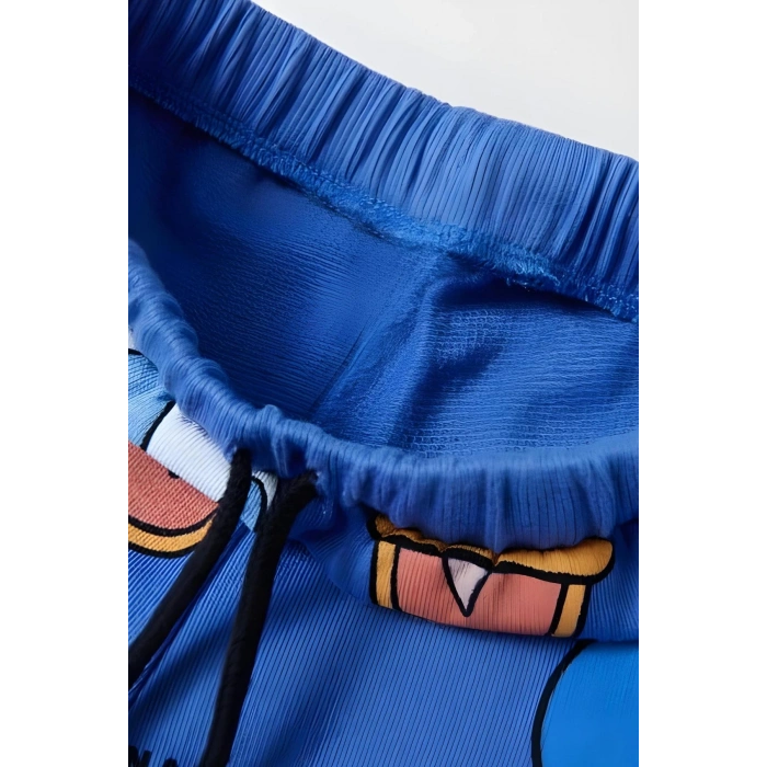 Unisex Bebek & Çocuk Donald Duck Baskılı Pamuklu Bisiklet Yaka Beyaz T-shirt ve Şort Alt Üst Takım