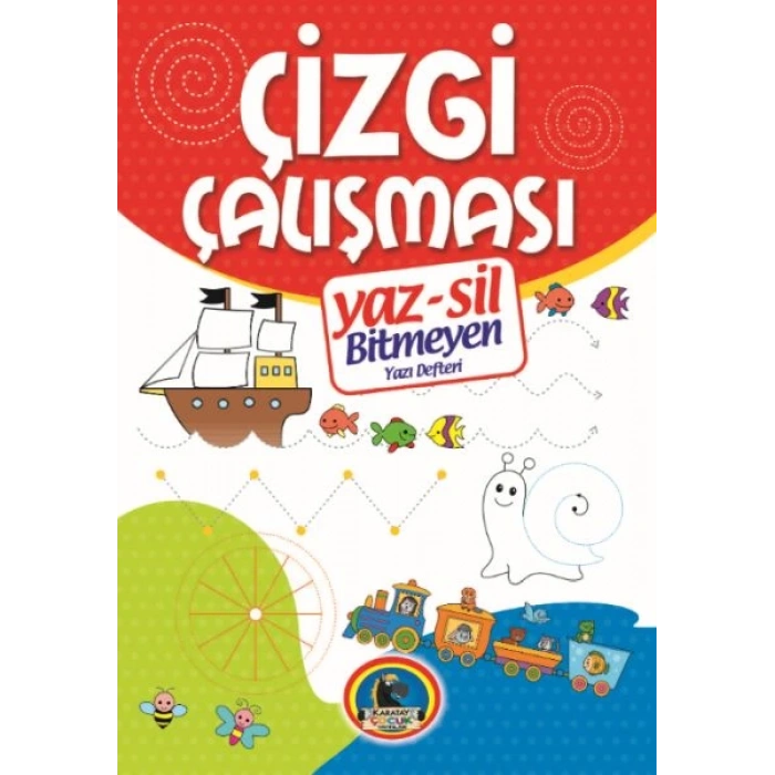 Yaz-Sil Çizgi Çalışması Bitmeyen Yazı Defteri+Tahta Kalm