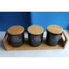 Bambu Standlı 3lü Baharat Seti Pera