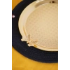 Cooker Yuvarlak Kelebek Desenli Gold Tepsi 25cm