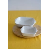 Ecr Seramik 2li Kare Fırın Kabı 21Cm