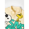 Unisex Bebek & Çocuk Snoopy Baskılı Pamuklu Polo Yaka T-shirt ve Şort Alt Üst Takım