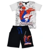 Erkek Çocuk Beyaz Renk Spiderman Örümcek Adam T-shirt ve Siyah Renk Şort Alt Üst 2 Parça Takım