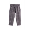 Erkek Bebek & Çocuk Kareli Model Füme Renk Beli Lastikli Jogging Kumaş Pantolon