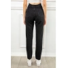 Kadın Antrasit Renk Denim Kumaş Bilek Boy Straight Fit Çift Kemerli Pantolon