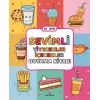 Sevimli Yiyecekler İçecekler Boyama Kitabı