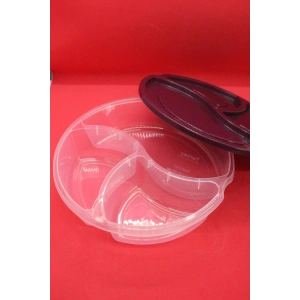 3 Bölmeli Yuvarlak Saklama Kabı