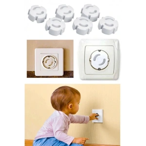 6 Adet Bebek Çocuk Güvenlik Priz Kapağı, Priz Koruyucu Kapak, Priz Kapatıcı Emniyet Koruma Kapağı
