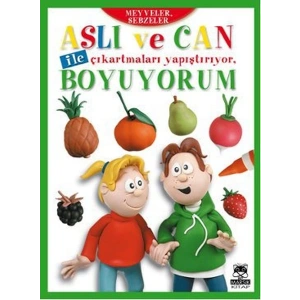 Aslı ve Can ile Çıkartmaları Yapıştırıyor, Boyuyorum - Meyveler, Sebzeler