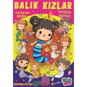 Balık Kızlar Boyama Kitabı Popsticker