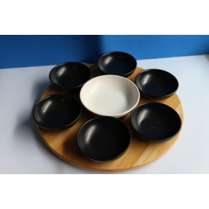 Bambu Dönen Standlı 7li Sosluk Set