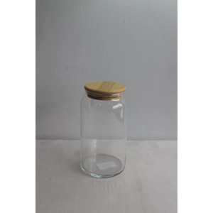 Bambu kapaklı Cam Kavanoz 1100ml