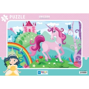 Blue Focus Unicorn (Tek Boynuzlu At) - Puzzle 30 Parça