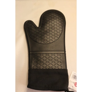 Siyah Profesyonel Silikon Fırın Eldiveni, Mutfak, Barbekü, Fırın, Izgara Için içi Pamuklu Isıya Dayanıklı Büyük Boy 36 Cm