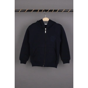 Çocuk Lacivert Renk School Rozetli 3 İplik Şardonlu Okul Hırka