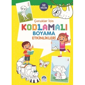 Çocuklar İçin Kodlamalı Boyama Etkinlikleri - Sarı - 32 Etkinlik