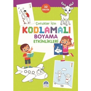 Çocuklar İçin Kodlamalı Boyama Etkinlikleri - Yeşil 2 - 32 Etkinlik