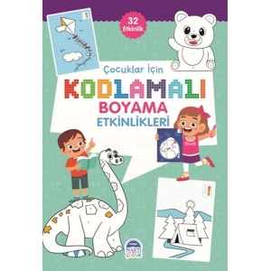 Çocuklar İçin Kodlamalı Boyama Etkinlikleri - Yeşil - 32 Etkinlik