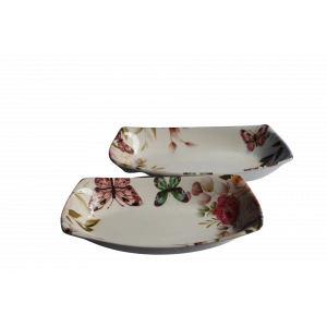 Dijital Baskılı 2li Dikdörtgen Kayık Tabak