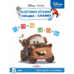 Disney Eğitsel Arabalar Çıkartmalı Alıştırma Kitabım Toplama ve Çıkarma