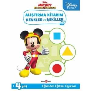 Disney Eğitsel Mickey ve Çılgın Yarışçılar Alıştırma Kitabım Renkler ve Şekiller