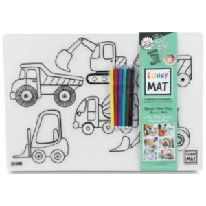 Funny Mat - İş Makineleri Ve Taşıtlar 6Lı Kalem Hediyeli 30 x 40 cm