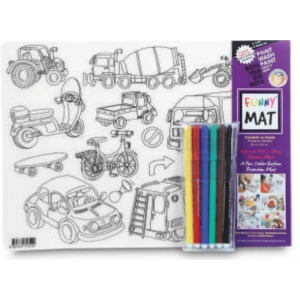 Funny Mat - Korsanlar Ve Araçlar 6Lı Kalem Hediyeli 25 x 35 cm