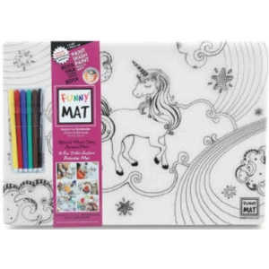 Funny Mat - Unıcorn Ve Deniz Kızı 6Lı Kalem Hediyeli 30 x 40 cm