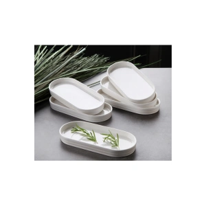 Beyaz Tekli Oval Tabak 20x12x2,4 CM 1Adet