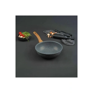 Leydi Marble Natura Granit Wok Tava 26 Cm