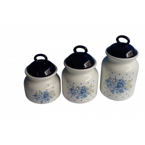 Molino Mavi Dekorlu Kavanoz Set 3lü