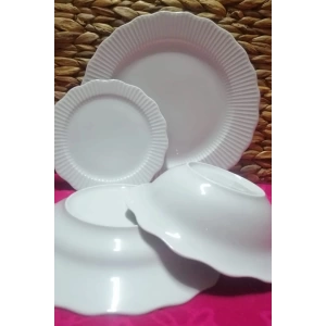 PORLAND FRiLLY BEYAZ 24 PARÇA 6 KİŞİLİK YEMEK TAKIMI