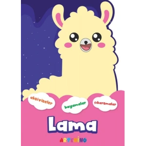 Şekilli Hayvanlar Serisi - Lama Aktivite Boyama Çıkartma Kitabı
