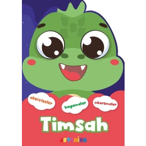 Şekilli Hayvanlar Serisi - Timsah Aktivite Boyama Çıkartma Kitabı