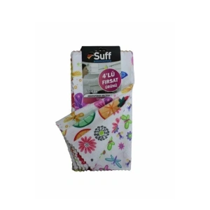 Suff 4 lü Çiçek Sepeti Mikrofiber Temizlik Bezi (32*32 cm)