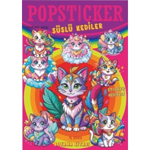 Süslü Köpekler  Boyama Kitabı Popsticker