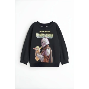 Unisex Bebek & Çocuk Star Wars Baskılı Siyah Renk 2 İplik Şardonlu Sweatshirt