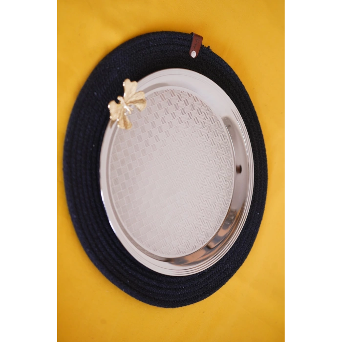 Cooker Yuvarlak Kelebek Desenli Tepsi 25cm