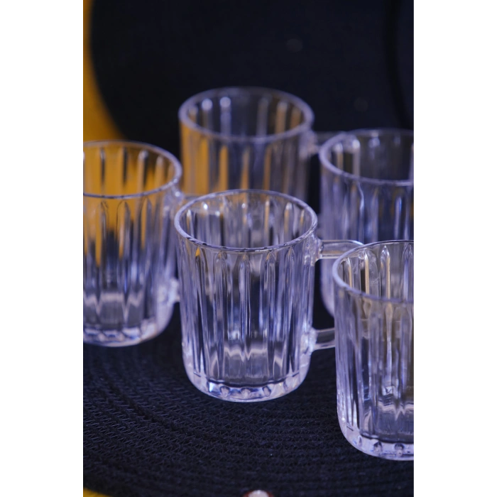 NSE Home Blinkmax Kulplu Şeffaf 6lı Fincan Bardak GLS-209