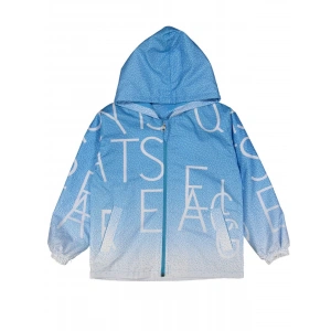 Unisex Çocuk Mavi Renk Mevsimlik Su Geçirmez Pamuk Kumaş Astarlı Kapüşonlu Yağmurluk