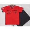 Erkek Çocuk Kırmızı Renk Chicago Bulls Temalı College Yaka Kısa Kollu T-shirt