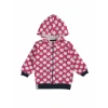 Kız Çocuk Pembe Renk Puantiyeli Mevsimlik Kapüşonlu Hırka