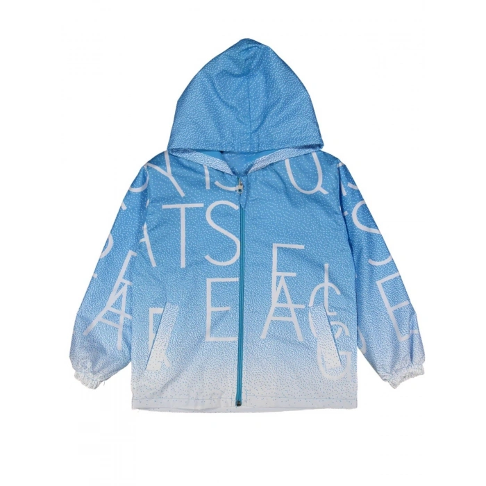 Unisex Çocuk Mavi Renk Mevsimlik Su Geçirmez Pamuk Kumaş Astarlı Kapüşonlu Yağmurluk