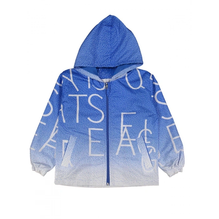 Unisex Çocuk Lacivert Renk Mevsimlik Su Geçirmez Pamuk Kumaş Astarlı Kapüşonlu Yağmurluk